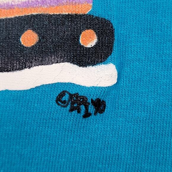 Vintage 1990 Aztec Sunset Art Shirt Medium 18x25 Native-American - Picture 9 of 15